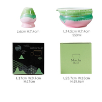 Vente en gros de 2 pièces de service à thé japonais en céramique Matcha bol et fouet Chawan essentiel avec boîte-cadeau stocké pour les vacances de Noël