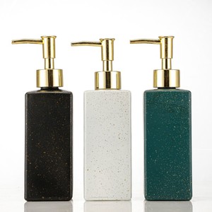 Bộ chai xịt, chai đựng xà phòng, dầu gội, sữa tắm, nước rửa tay, nước giặt dạng nhấn, hình vuông, kiểu châu Âu, không chứa dung dịch, có nắp đậy - Product Image 2