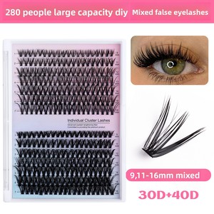 Thiết kế mới tự làm máy làm lông mi mở rộng Kit 20D 30D 40D cụm cá nhân Tóc tổng hợp cho người hâm mộ Knot miễn phí tự nhiên - Product Image 6