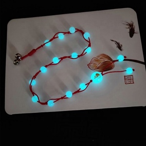 <span class=keywords><strong>Tobillera</strong></span> con cuentas de cuerda roja de la suerte, accesorio para el tobillo, con 12 signos del zodiaco, luminosas, a la moda - Product Image 3