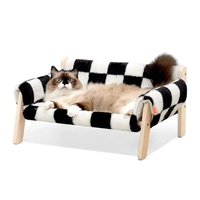 Lit suspendu pour animaux de compagnie en fourrure, design rayé en laine, pour chien ou chat, type hamac ou niche suspendue