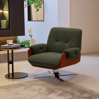 Fauteuil de détente rétro de luxe italien, fauteuil pivotant individuel, fauteuil minimaliste pour salon, hall, bureau, hôtel, réception