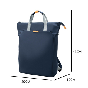 Minimalist Navy Nylon Laptop <b>Backpack</b> with Shoulder <b>Straps</b> and Water Resistance 20-39L Capacity for Men - Product Image 2