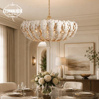 Luminaire suspendu en fer LED de style contemporain pour la décoration résidentielle, idéal pour la villa, la salle à manger, le salon, la chambre à coucher