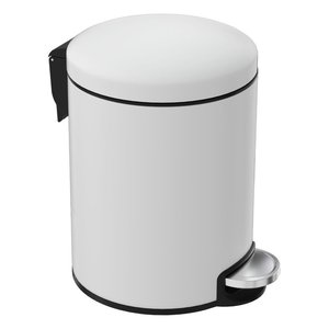 Pedal-operated kitchen bin (5L) with clutch, <b>White</b>, Art. 13 - Product Image 1