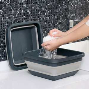 Bassin pliable 8L pour le camping, les voyages, la voiture, en plastique, pliable, pour le lavage, outils de nettoyage intérieur et extérieur - Product Image 5