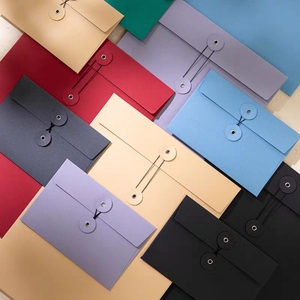 Tái Chế Kraft Giấy Phong Bì Cổ Điển Phong Bì Túi Với Nút Và Chuỗi Đóng Cửa Cho Thư Bưu Thiếp Hóa đơn Lời Mời - Product Image 2