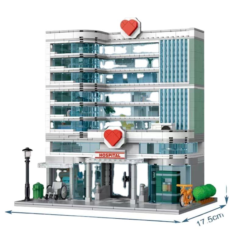 20121 City Hospital Modular Building Bricks MOC Modern Infrastructure  Architecture Model Blocks DIY Toy Gift Children Boys Girls