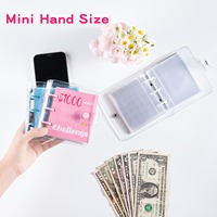 Mini A7 Größe Lose blatt Binder Klar PVC Ring Buch Gedruckte Einsparungen Herausforderung Geld Budget Journal Geld umschläge Aufkleber PU