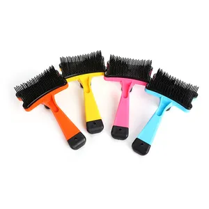 4 Colors Puppy Cat Faded Comb Hair Remover Brush Plastic Pet Grooming Brushes Supplies For Small Dogs Cats