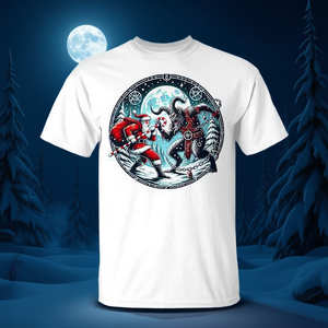 Camiseta Santa Vs Krampus Christmas Horror Holiday Tri Blend - Product Image 3