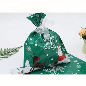 Recyclable Doré Laminé Kraft Boîte <span class=keywords><strong>De</strong></span> Noël <span class=keywords><strong>Sac</strong></span> Auto-scellant Boutique Sacs En Plastique Transparent En Gros - Product Image 1