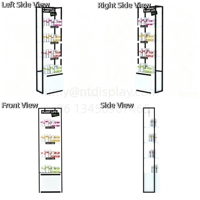 Meuble de présentation vertical en métal pour produits de soin, étagère à cosmétiques multi-niveaux avec compartiment de rangement inférieur