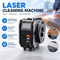 Machine de nettoyage au laser à fibre pulsée portative 100W 200W 300W 500W, refroidie par air, pour l'élimination de la rouille sur les structures en acier et les métaux