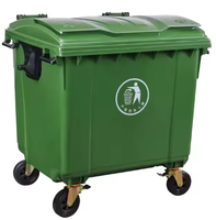 Conteneur à déchets industriels 1100L Poubelle mobile d'extérieur Poubelle en plastique HDPE