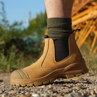 Bottes de sécurité industrielles sans lacet sans lacet L601-1Mining bottes de sécurité en cuir véritable sans lacet chaussures de sécurité sans lacet bout en acier