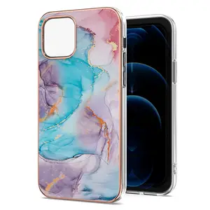 for iphone 13 11 pro max 12 xr xs x 7 8 tpe electroplated frame nature marble case, for apple iphone 13 back case
