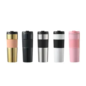 500ml Wholesale Custom Stainless Steel Double Wall Insulated Travel Camping French Press Coffee Tea Tumbler Mug Cup