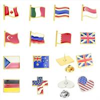 Dessin animé inspiré drapeau National broche USA Badge alliage de Zinc russie métal émail peint gravure conception Canada épinglettes artisanat