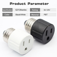 Adaptateur de douille d'ampoule polarisée E26 vers 5-15R, norme américaine, 8A, prise industrielle, support de lampe, convertisseur