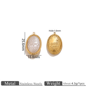 Colgante de Acrílico con Bisel de Acero Inoxidable al por Mayor, Diseño Floral de Corazón, Abalorio para Joyería DIY - Product Image 6