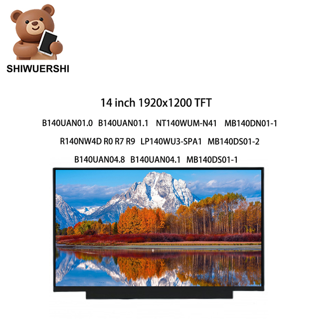 14" Laptop Lcd Screen Panel 1920*1200 EDP 30pins B140UAN01.0 NT140WUM N41 MB140DN01-1 R140NW4D R0 R7 LP140WU3 SPA1 B140UAN04.8