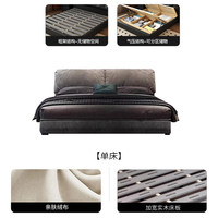 Cadre de lit plateforme Pillow-Back Cloud Soft avec rangement sous le lit, tête de lit capitonnée surdimensionnée, profil bas, sans sommier