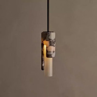 Luminaire suspendu en marbre OEM-Lustre à tête unique à longueur réglable pour comptoir de bar îlot de cuisine-avec UL