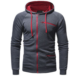 Sweat-shirt de sport en molleton éponge à capuche avec poches pour homme, sweat-shirt à capuche avec fermeture éclair, coupe Slim, veste doublée - Product Image 1