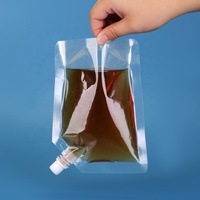 Pochette à bec verseur en plastique personnalisée, rechargeable, étanche à l'humidité, de 50 ml à 5 L, pour bière, eau minérale, champagne et autres boissons
