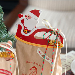 2 Options Père Noël Style Renne Papier couché Recyclable Cartes d'emballage pour biscuits 50 pièces - Product Image 4