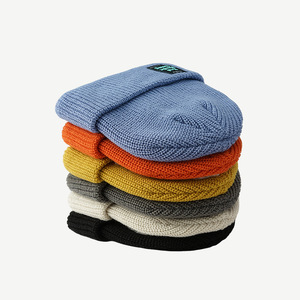 Invierno Popular imagen Color liso personalizado tejido etiqueta diseño superior acrílico térmico grueso ganchillo Unisex tejido Beanie común - Product Image 3