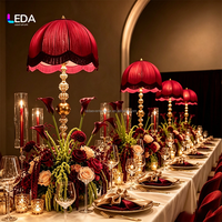 Lampe LED rechargeable en métal LEDA, centre de table doré pour mariage, dîner, événements et fêtes