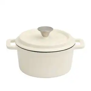 Top Seller White Truffle Enamel Cast Iron Cookware Set Casserole Pot
