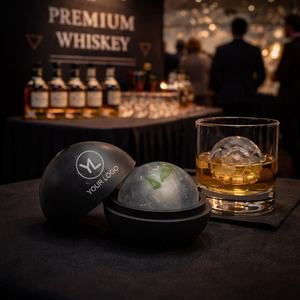 Moule à glaçons sphériques en silicone grand format avec logo personnalisé pour événements d'entreprise et bars - Product Image 6