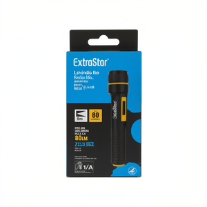 ExtraStar Led Flashlight 80Lm 14.5Cm With 2Xaa Battery Pack - Product Image 1
