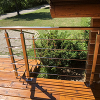 Hochbelastbares Horizontales Stangengeländer aus 316 Edelstahl, Komplettes Set für Außenterrassen, Treppen und Balkone