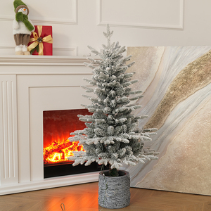 3D Five-Fork Flocked PE & PVC Mini Christmas <b>Tree</b> with Realistic Snow Effect, Festive Ornament for Living Room, Bedroom & Mall - Product Image 2