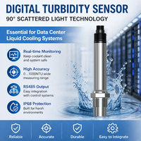 Sensor Turbiditas Digital RS485 Modbus Output 4-20mA Baja Tahan Karat 316 IP68 OEM 90 Probe Air Cahaya Tersebar Pusat Data