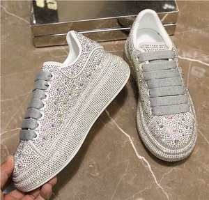 Baskets scintillantes à strass avec semelle plateforme, élégance sportive tendance, chaussures pour femmes, tenue de soirée, grande taille 42 - Product Image 6