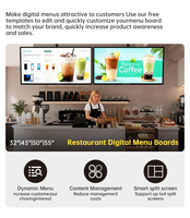Affichage numérique rapide CMS Animation pour restaurant, centre commercial, écran tactile mural, panneau publicitaire lumineux LED LCD