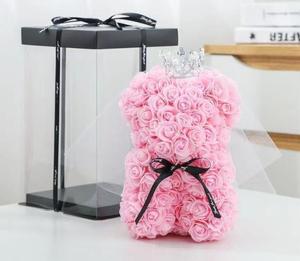 Orsetto di <span class=keywords><strong>Rose</strong></span> con Corona per San Valentino, Uso Interno ed Esterno, Fiori e Piante Decorative - Product Image 4