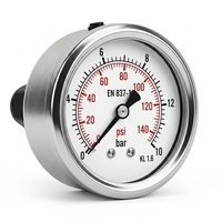 Bulk Stock Brass Internal High Stability Multi Function Long Service Life Liquid Pressure Detecting Oil Filled Pressure Gauge