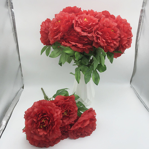 K-0098 autunno arancio peonia foglie e fiori artificiali rosa chiaro peonia fiori finti peonie realistiche per san valentino - Product Image 2