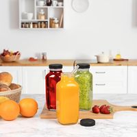 250ml 350ml 500ml 8oz 12oz 16oz Bouteilles d'eau en verre en vrac avec bouchons pour jus Smoothie