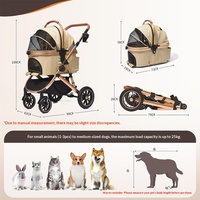 Poussette pour animaux de compagnie SML Deluxe avec une capacité de 22 kg, peut contenir 2 animaux