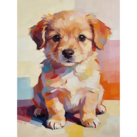 Peinture par numéros de chien en acrylique brossé, peinte à la main, écologique, moderne, kit de décoration murale DIY pour la maison