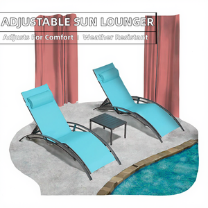 Tumbona Ajustable de Teca Moderna para Todo Clima, Plegable, para Piscina, Muebles de Exterior para Apartamento - Product Image 2