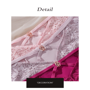 Tanga Sexy sin Costuras para Mujer, Tanga Floral, Ropa Interior de Encaje Transparente, Tanga Bikini, Bragas Transpirables de Tiro Bajo - Product Image 4