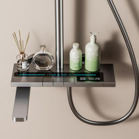 Ensemble de douche mural pour salle de bain, mitigeur de douche chaud et froid en cuivre, ensemble de douche moderne de luxe
